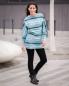 Preview: French Terry Sommer Sweat Baumwolle Streifen mint-grau