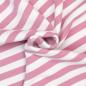 Preview: French Terry Sommer Sweat Baumwolle weiß-rosa gestreift von FVJ