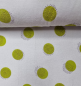 Preview: Tillisy Nicki-Stoff weiß mit apfelgrünen Kreisen