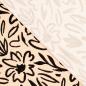 Preview: Canvas Blumen Webware Beige-Schwarz