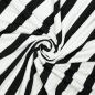 Preview: French Terry Sommersweat breite Streifen Creme-Schwarz