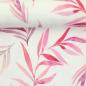 Preview: Jersey Baumwolle Theo weiß mit Blattmuster in Rosa