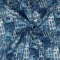 Preview: Canvas Baumwolle blau mit Häusern bedruckt
