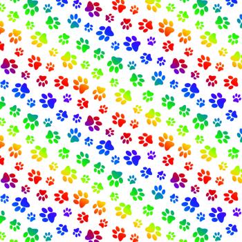 Rainbow Collection, Paw prints Fb. weiß Elisabeths Studio