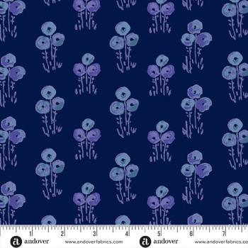 Mystic Meadow by Nancy Rink Floral Bunch Blue