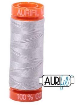 Nähgarn Aurifil Mako-Baumwolle Nr. 50 1300 m Spule Fb. 2615 hellgrau Aluminium