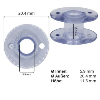 CB Spule Plastik für Brother, Janome SB Karte a 10 Stück