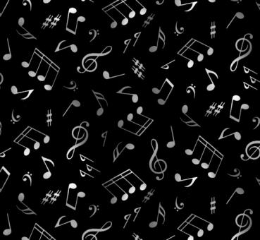 Patchworkbaumwolle Notes Black Jazz-Collection Elizabeth's Studio