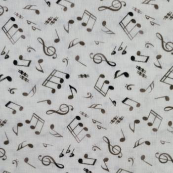 148-White Benartex Noten schwarz weiß