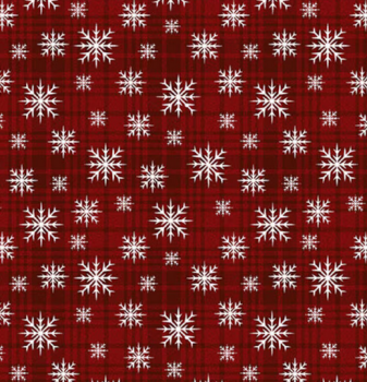 Benartex A very Wooly Winter Check weinrot