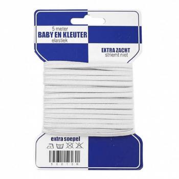 50019-10 Baby-Kleinkind-Elastikband 6 mm weiß
