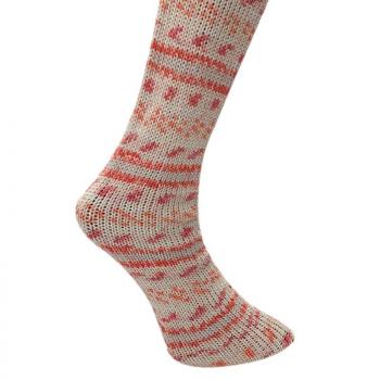 Ferner Wolle Mally Socks Farbe 100222 Hellgrau-Rot