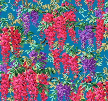 PWPJ102.Teal Wisteria Philip Jacobs Kaffe Fassett Kollektive Freigeist Stoff