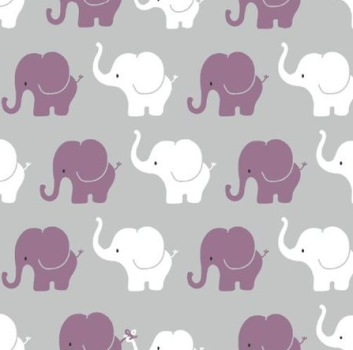 Jersey Baumwolle Elephant Parade Grau Violet