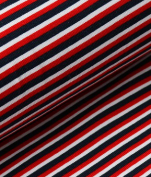 Baumwoll-Jersey Parade Stripe Rot
