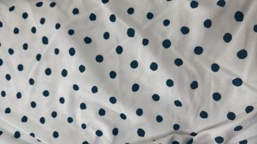 Jersey Baumwolle 95% BW 5% EA Fb weiß mit blauen Punkten