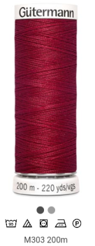 Allesnäher 200m M303 Polyester Fb. 384 weinrot