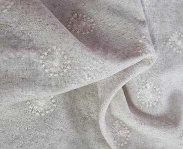 Leinen-Viskose mit Stickerei Farbe Natur