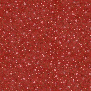 Patchworkbaumwolle Birds of a Feather by Gail Pan für Henry Glass 2907-88 rot mit Blumenranken