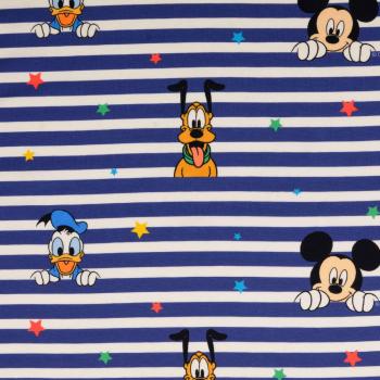 Baumwolljersey Disney Mickey & Pluto Streifen