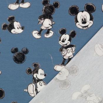 Jersey Digital Baumwolle Disney Mickey Mouse Fb. Schwarz Blau