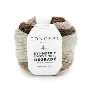 CONCEPT SYMMETRIC SOCKS & MORE Fb. 51 Braun-weiß - DEGRADÉ
