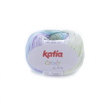 Katia Candy for baby 100% Baumwollgarn Fb. 657 weiß-mint-türki-flieder
