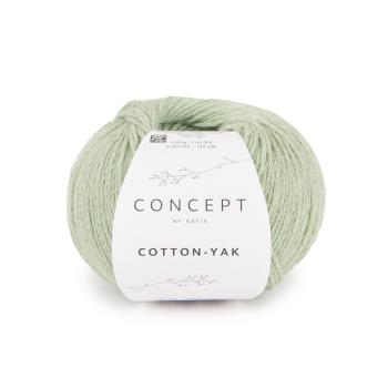 Baumwollgarn Cotton-Yak Fb. 130 Weiß-grün von Katia