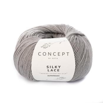 Silky Lace Merino-Seide Fb. 153 Hellgrau von Katia