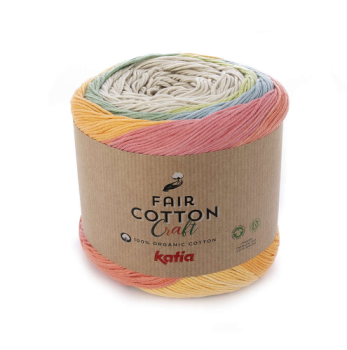 Katia Fair Craft Cotton natur lachs grün