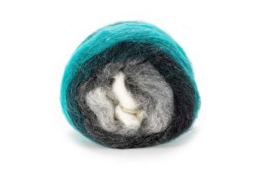 Poerma Alpaca Fb. 106 Smaragdgrün-grau-schwarz