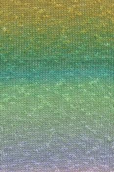 Leinenmischgarn Linello Fb. 117 Grün-gold-flieder von Langyarns