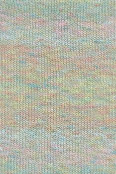 Linello Leinen-Baumwolle-Viskose-Garn mit langem Verlauf Fb. 302 lachs-orange-türkis