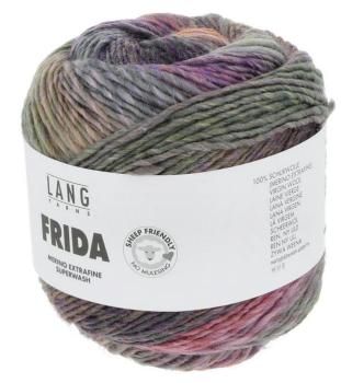 Langyarns Frida Fb. 13 Lilla-Grün-Orange Verlaufsgarn