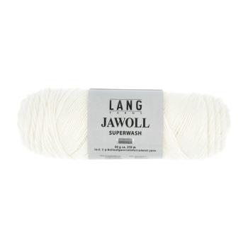 Lang Jawoll Sockengarn Superwash mit 5 g Beilaufgarn Fb. 94 wollweiß