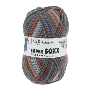 Lang Super Soxx 4ply Farbe Maggiore türkis braun lila superwash