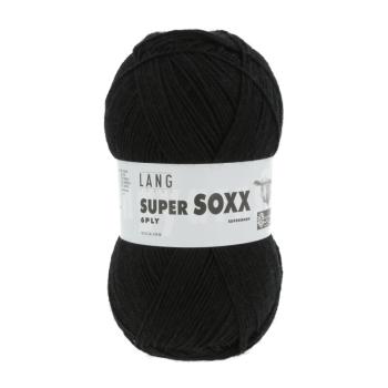Lang Super Soxx Sockenwolle 6-Fach superwash Fb. 4 uni Schwarz