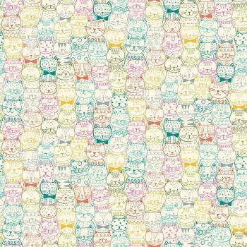 Patchworkbaumwolle Whiskars Portrait Cats von Makower