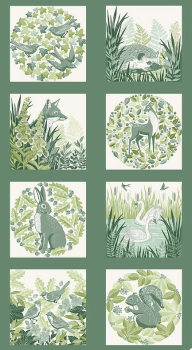 Patchworkbaumwolle Foxwood Panel green by makower