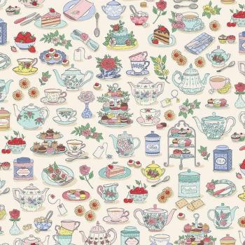 Patchworkbaumwolle Afternoon Tea Tea Time 091-Q cream von Makower
