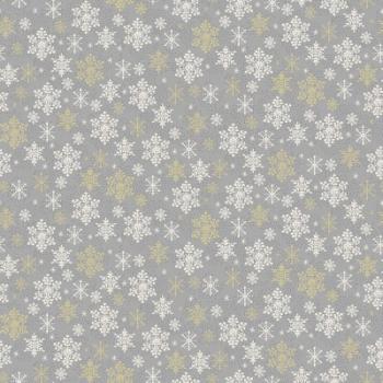 Makower 2358 Scandi Snowflakes grau-weiß-gold