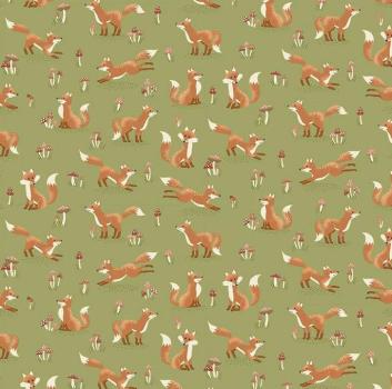 Patchworkbaumwolle Fox Tales Green 98-G Makower