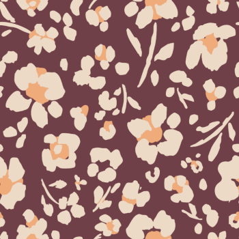 Jersey Baumwolle Punto Dalia Bordeauxrot mit Blümchen