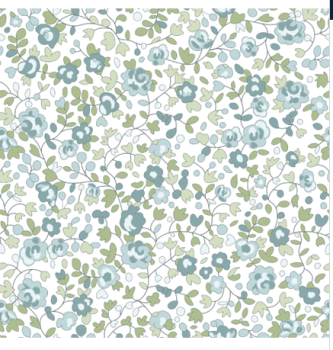 Baumwolle Popeline Druck Fleur blau