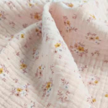 Musselin Stoff Streublümchen rosa