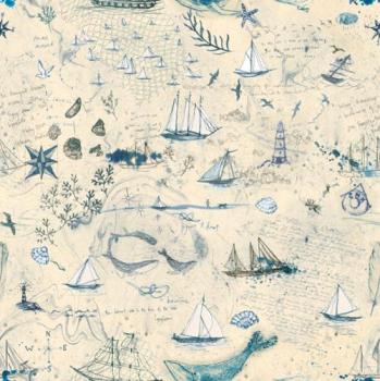 Patchworkbaumwolle Longshore Passport Flag Natural by Janet Clare for Moda