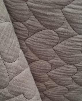 Steppstoff Musselin Stickerei Herzen Fb. Beige