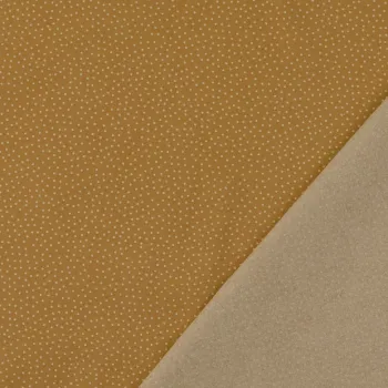 Baumwolle Popeline Beige mit feinen unregelmäßigen Punkten