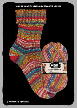 Opal Sockenwolle 4-fach Hundertwassers Werk IV Fb. 4054 Abschied aus Afrika 668