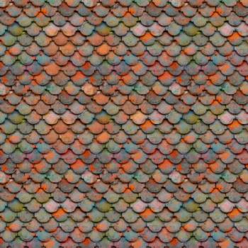 Paintbrush Studio Fabrics Croatia-Roof orange-grau-grün